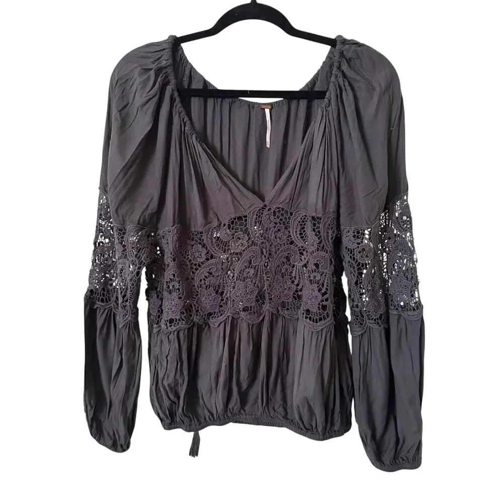 FREE PEOPLE Gotta Love It Peasant‎ Top Navy XS